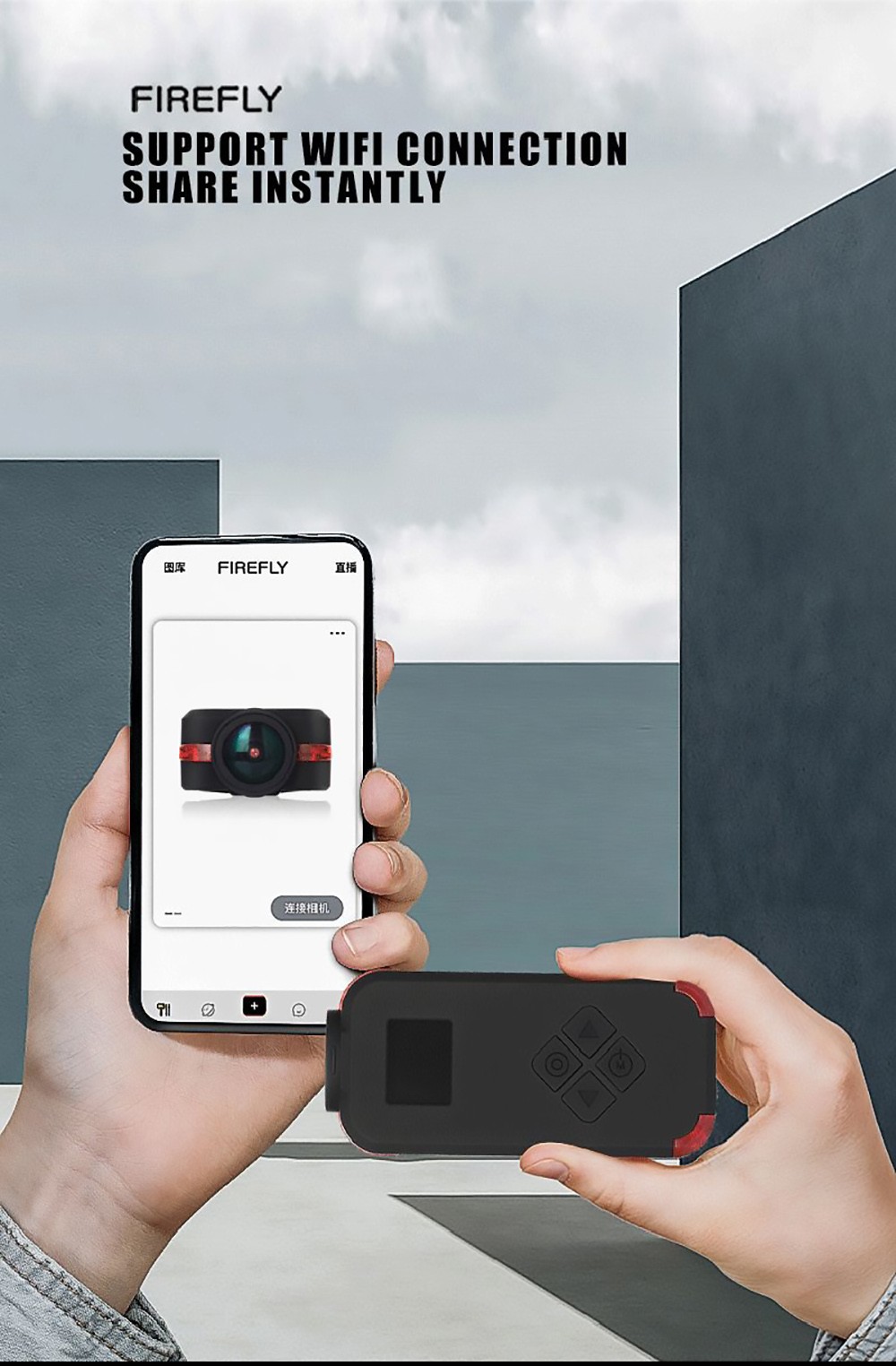 Hawkeye Firefly Q7 120 Degree Wide Angle 1080P 30FPS HD Mini WiFi FPV Action Sport Camera Aerial Camcorder - Yellow