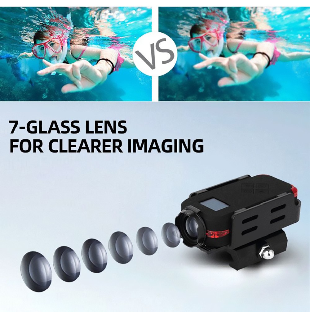 Hawkeye Firefly Q7 120 Degree Wide Angle 1080P 30FPS HD Mini WiFi FPV Action Sport Camera Aerial Camcorder - Yellow