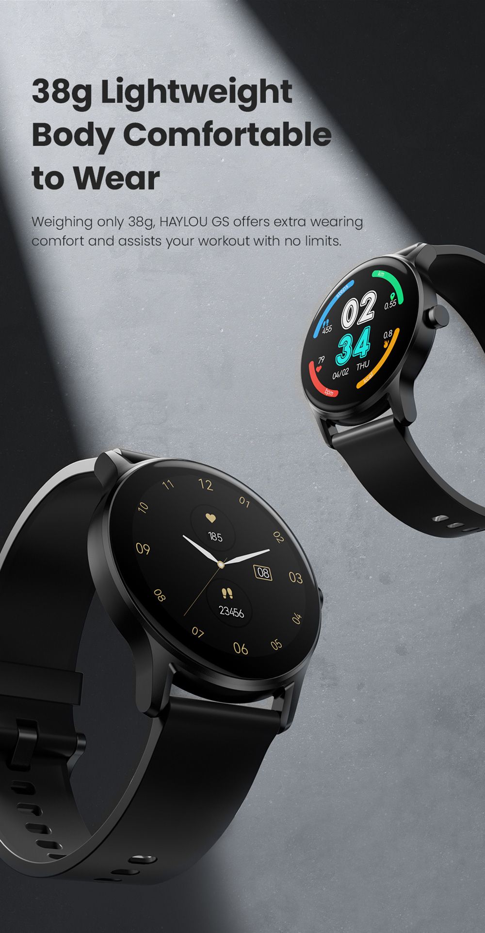 Haylou LS09A Smartwatch 1.28-Inch TFT Display BT5.1 SpO2 Heart Rate,Sleep Monitor 12 Sports Modes