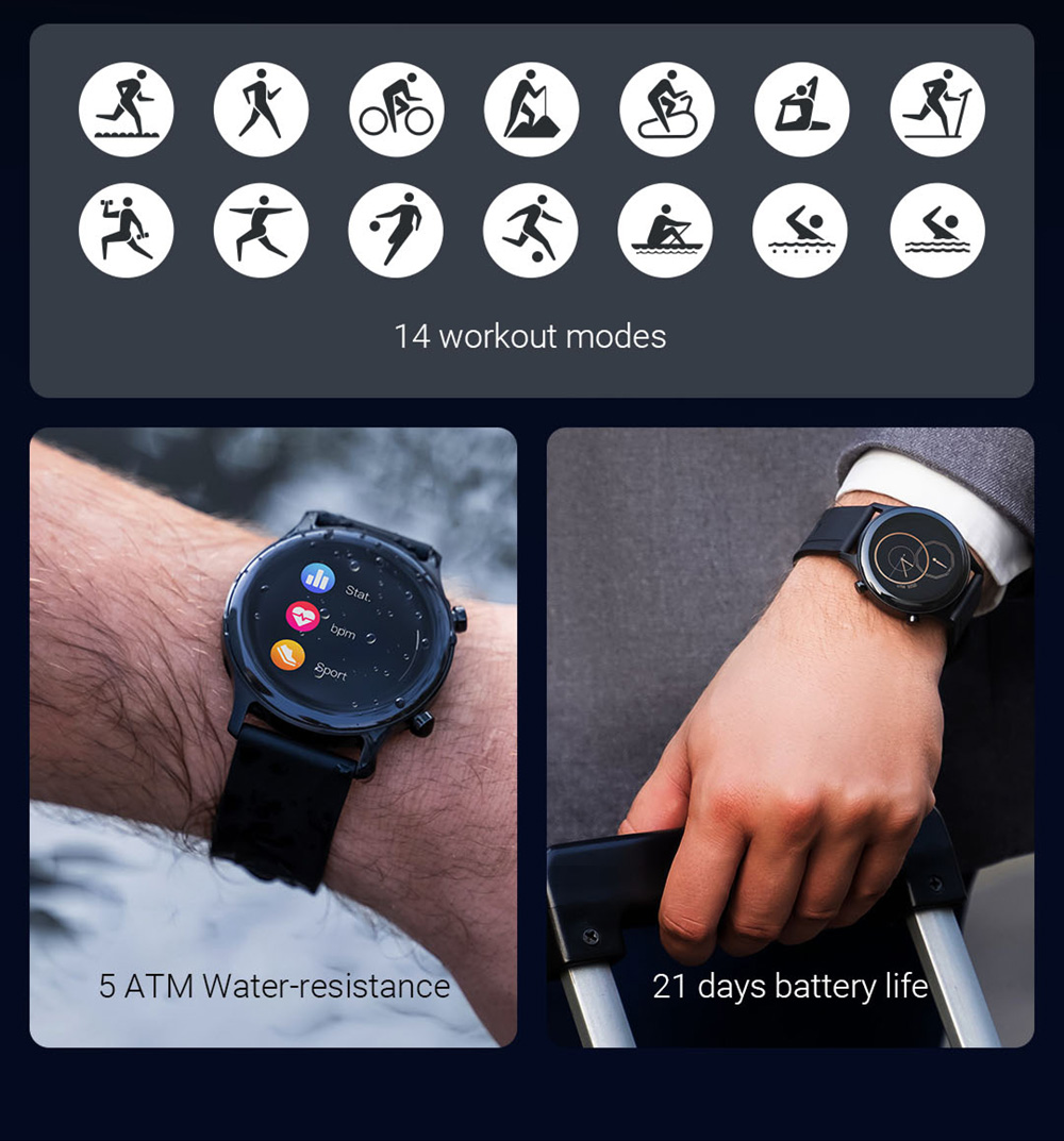 Haylou RS3 LS04 Smartwatch 1.2-Inch AMOLED HD Display BT5.0 GPS Fitness Tracker 14 Workout Modes