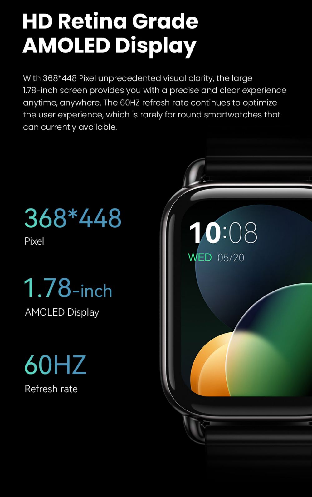 Haylou RS4 Plus Smartwatch 1.78-Inch Retina AMOLED HD Display 105 Sports Mode SpO2 Heart Rate - Gold Magnetic Strap