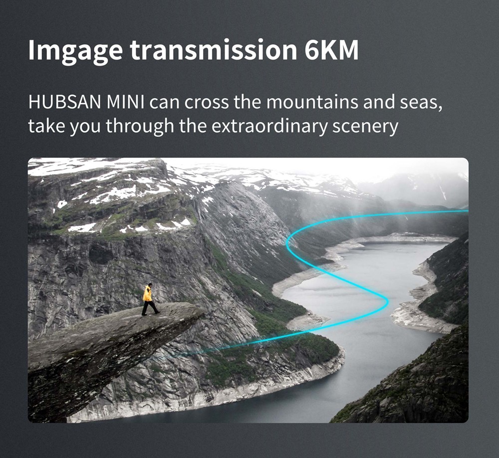 Hubsan Mini GPS 6KM FPV with 1/1.3 CMOS 4K 30fps Camera 3-axis Gimbal 45mins Flight Time with Storage Bag - 2 Batteries