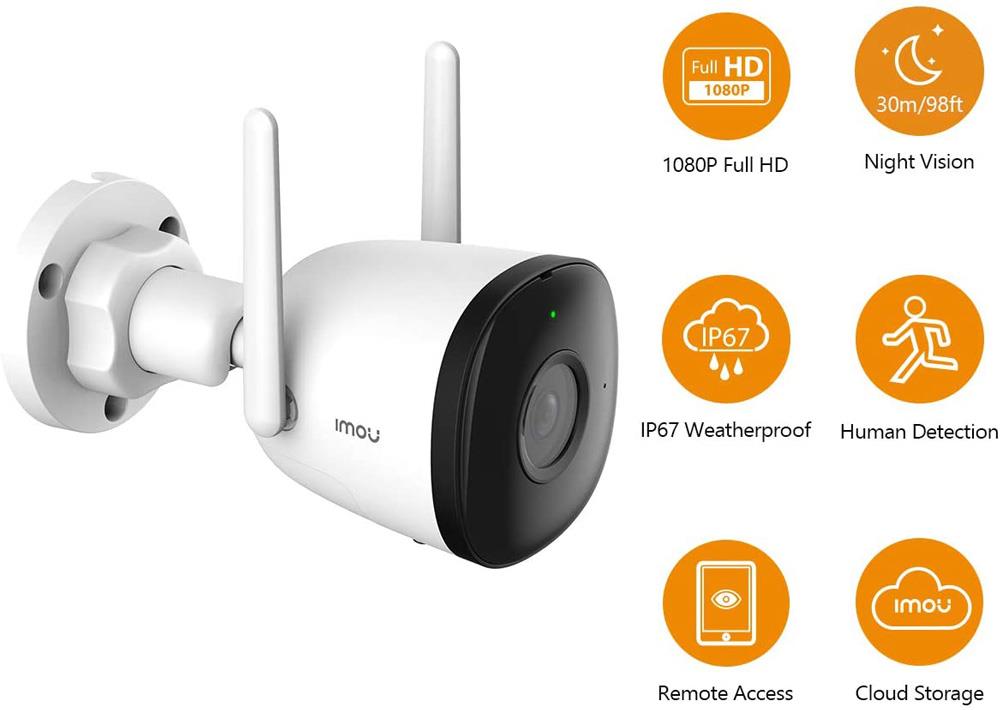 Imou Bullet 2C Wifi Camera Automatic Tracking Weatherproof AI Human Detection Outdoor Surveillance IP Camera