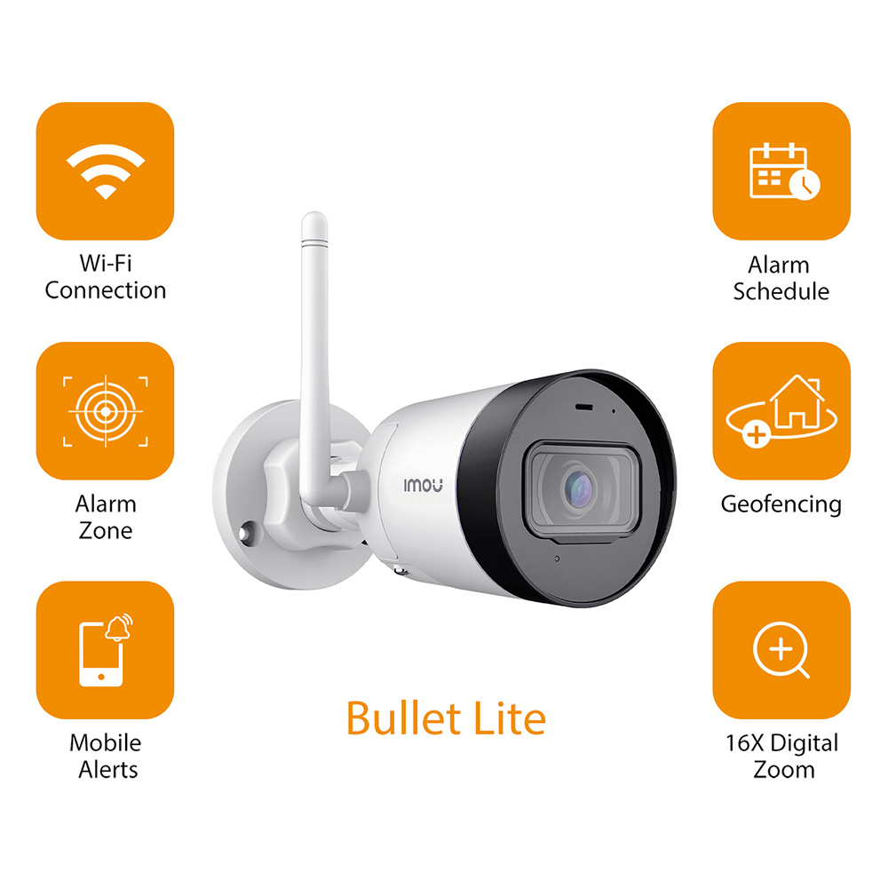 Moniteur vidéo IMOU Bullet Lite Caméra extérieure étanche IP67