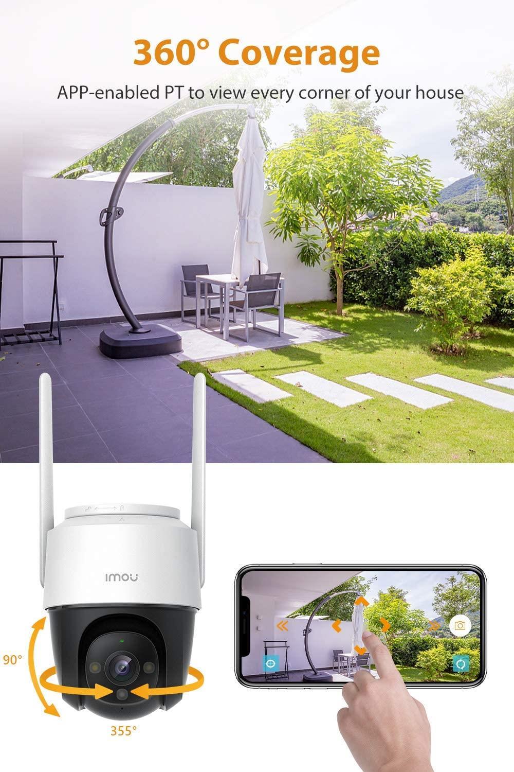 Imou Cruiser Outdoor Security Camera with Spotlight, 110dB Siren, Color Night Vision, 1080P Panoramic Camera, IP66