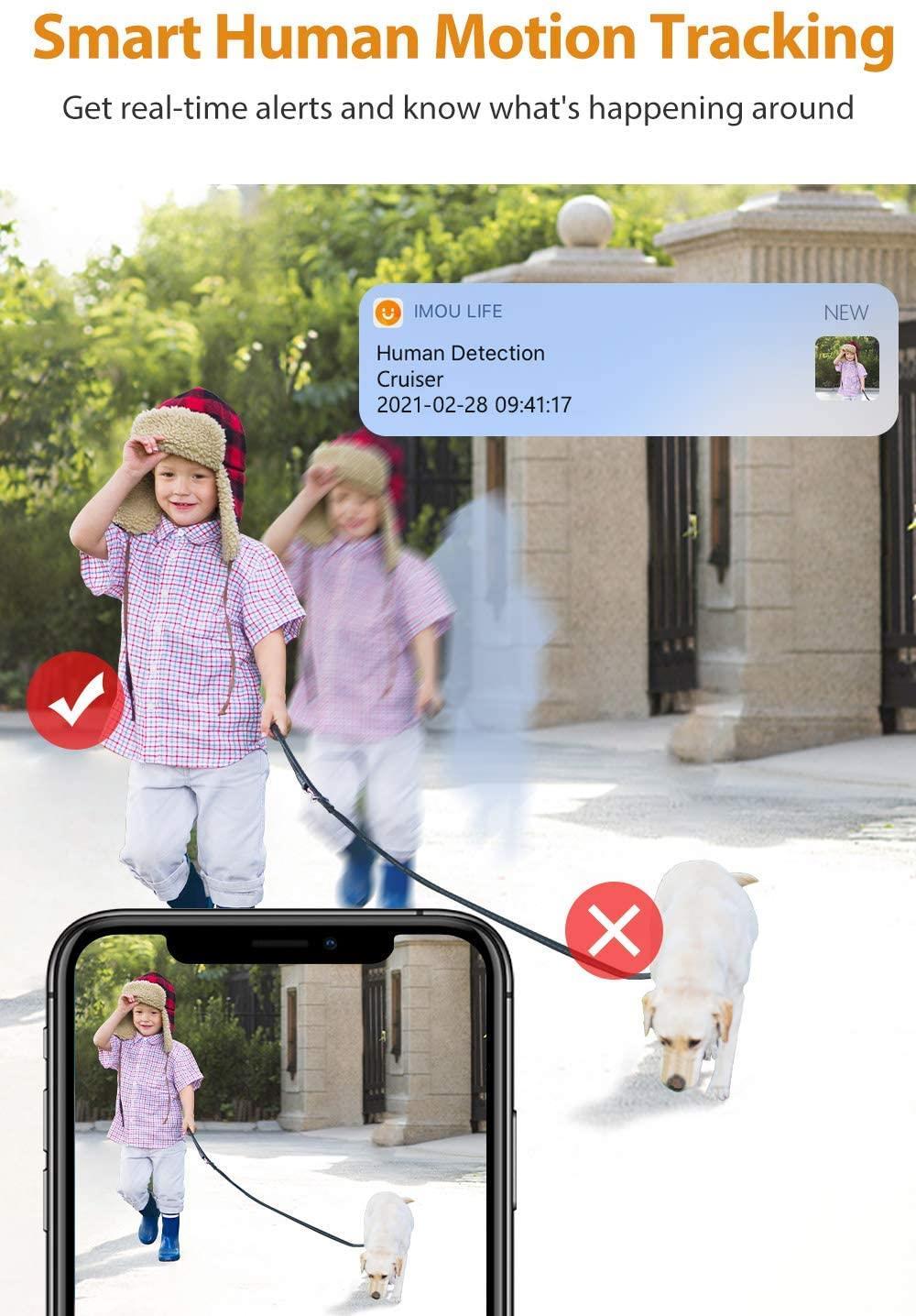 Imou Cruiser Outdoor Security Camera with Spotlight, 110dB Siren, Color Night Vision, 1080P Panoramic Camera, IP66