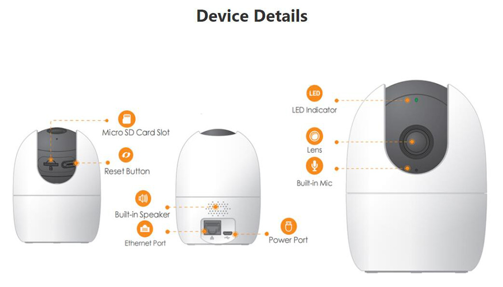Imou Ranger 2 4MP IP Camera 360 Degree Coverage with AI Human Detection and Privacy Mode, Human Detection, Night Vision