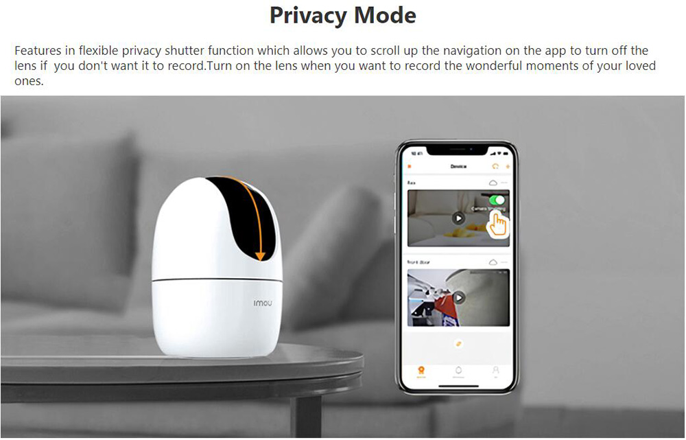 Imou Ranger 2 4MP IP Camera 360 Degree Coverage with AI Human Detection and Privacy Mode, Human Detection, Night Vision