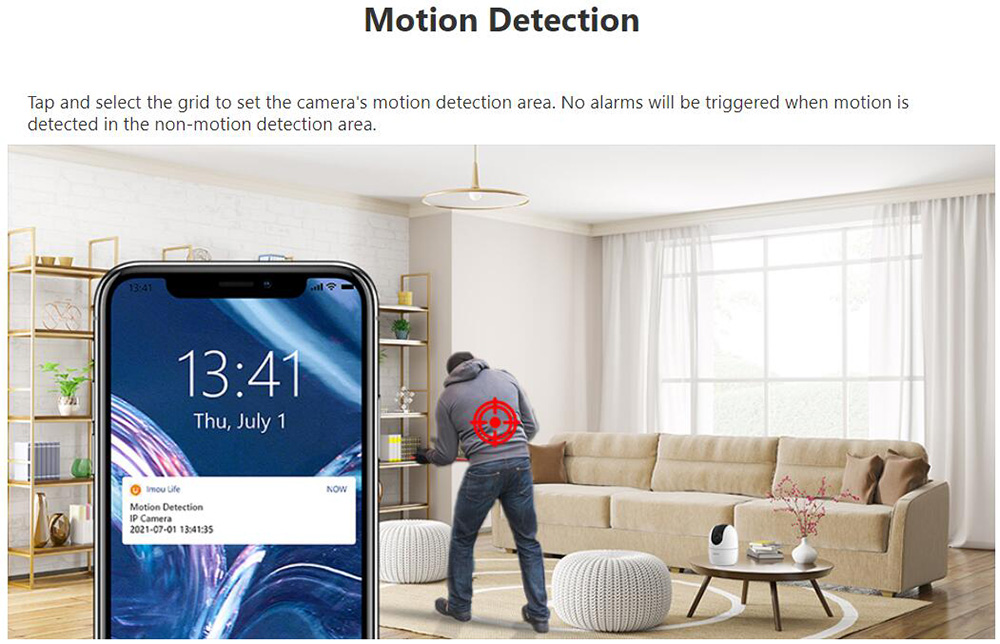 Imou Ranger 2 4MP IP Camera 360 Degree Coverage with AI Human Detection and Privacy Mode, Human Detection, Night Vision