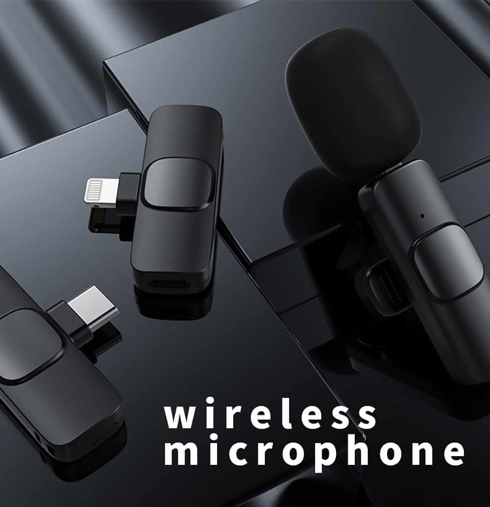 K1 Double Wireless Clip Mics for Smartphone, Laptop, Live Stream, Recording, TikTok, Youtube Video - Type-C
