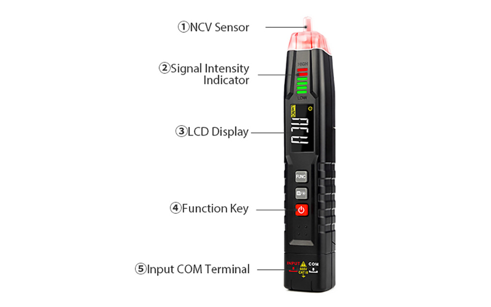 KAIWEETS ST100 Smart Pen Multimeter Digital Voltage Tester DC/AC Non-Contact Voltage Tester with Smart Auto Mode