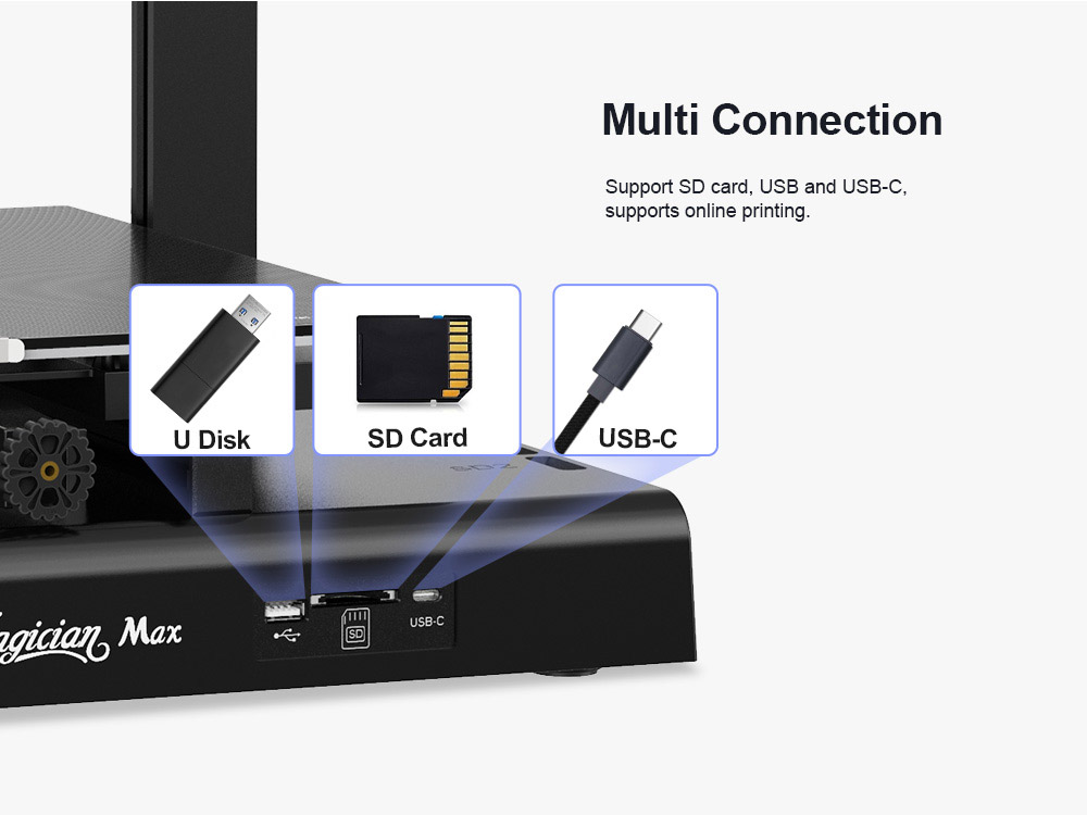 MINGDA Magician Max Modular FDM 3D Printer, Auto Leveling, Double Gears Direct Extrusion, Printing Size 320*320*400mm