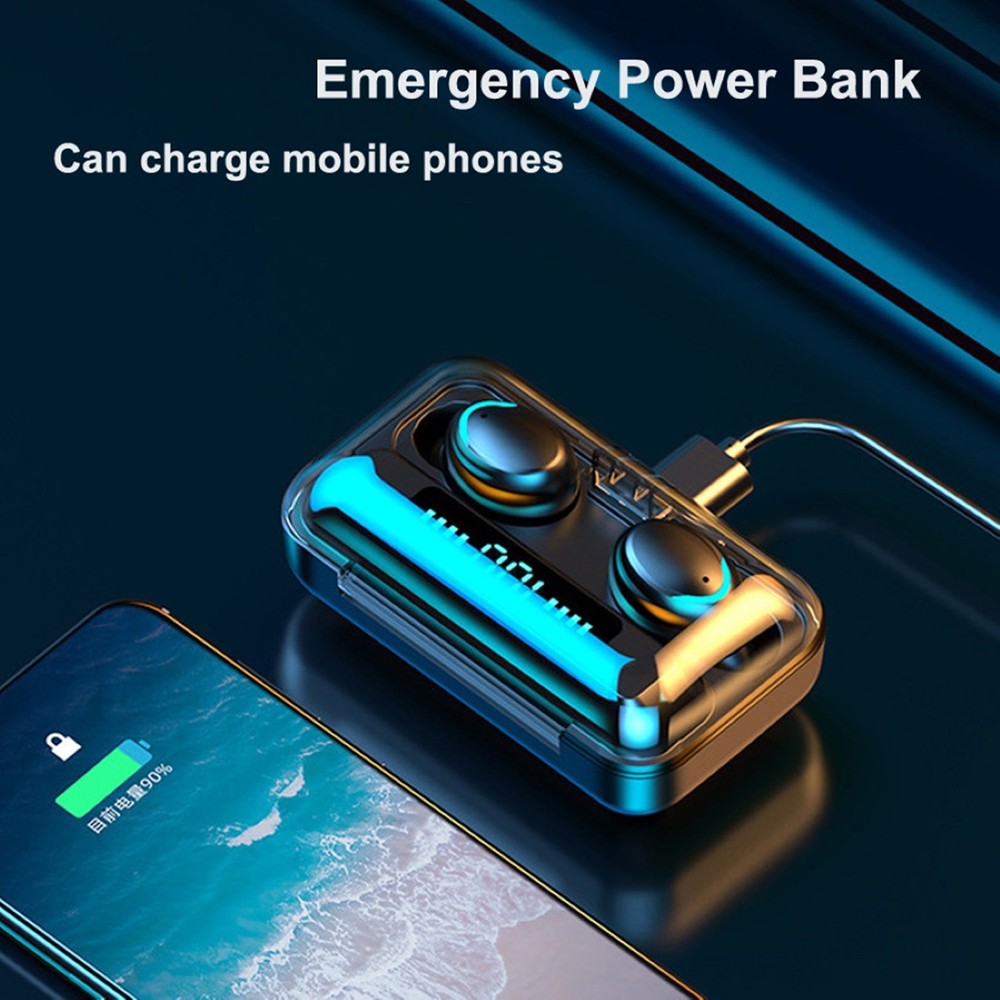 Makibes F9-5C TWS Headphones with Charging Box BT5.0 Stereo Touch Control Sports Earbuds with Microphone - White