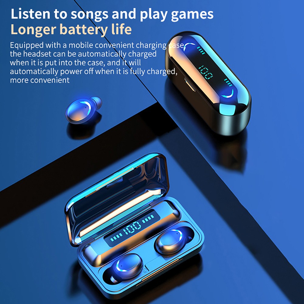 Makibes F9-5C TWS Headphones with Charging Box BT5.0 Stereo Touch Control Sports Earbuds with Microphone - White