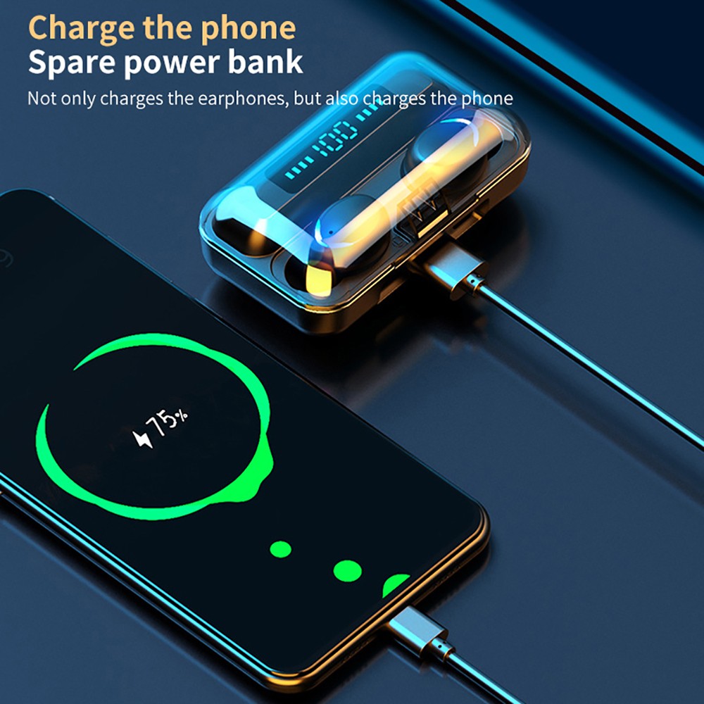 Makibes F9-5C TWS Headphones with Charging Box BT5.0 Stereo Touch Control Sports Earbuds with Microphone - White