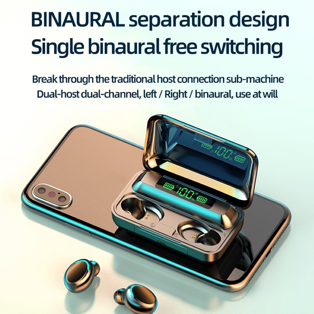 Makibes F9-5C TWS Headphones with Charging Box BT5.0 Stereo Touch Control Sports Earbuds with Microphone - White