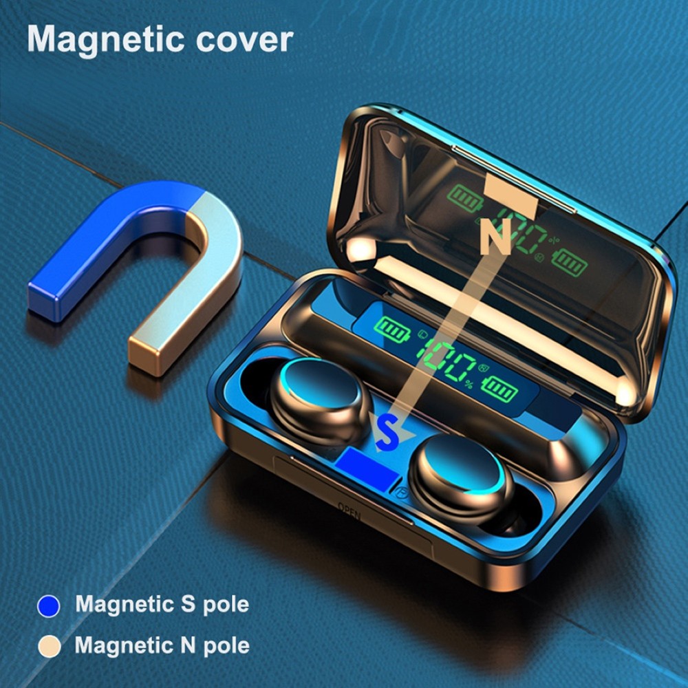 Makibes F9-5C TWS Headphones with Charging Box BT5.0 Stereo Touch Control Waterproof Sports Earbuds - White