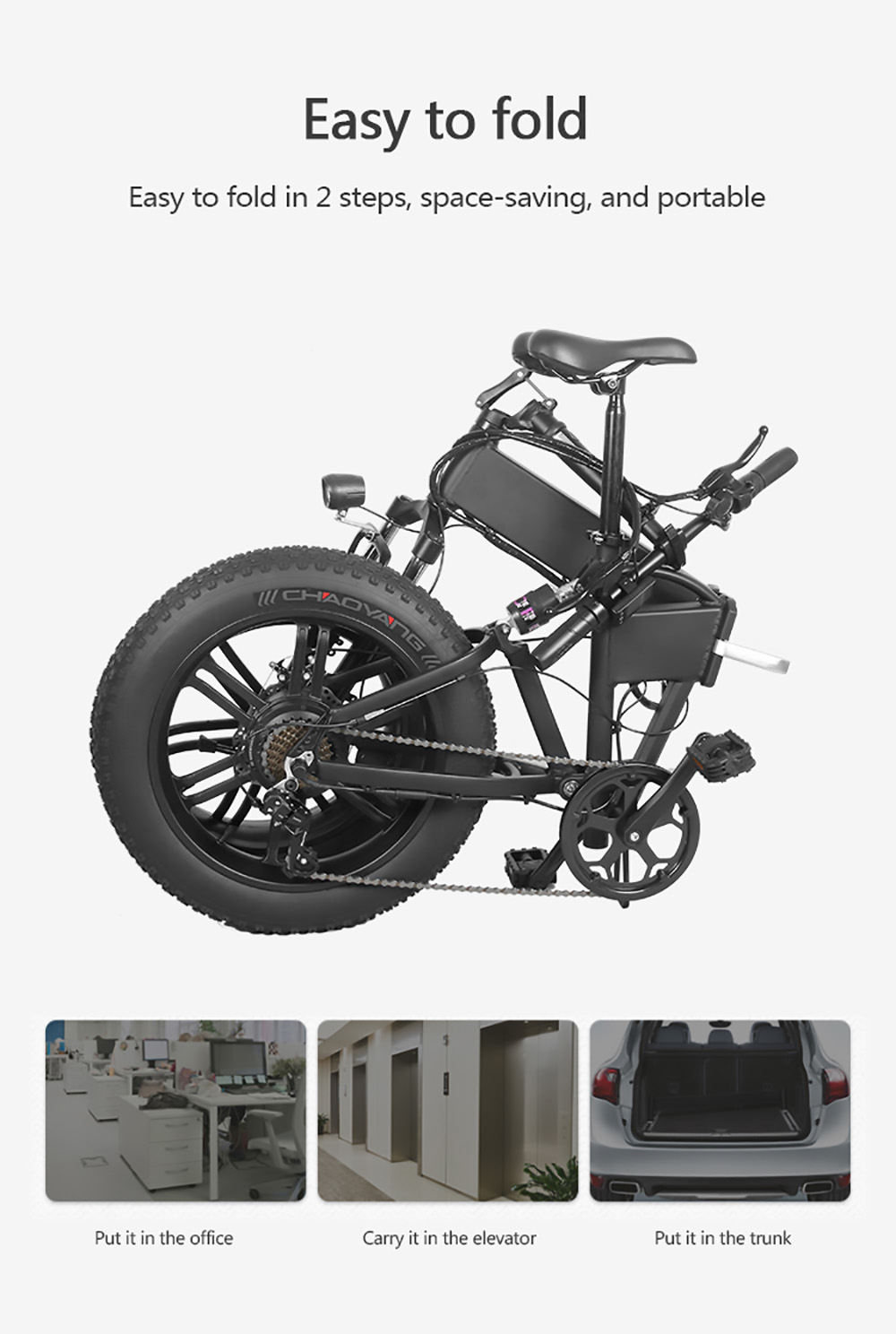 Mankeel MK011 Folding E-bike with Dual Disc Brakes 20'' Tires 7-Speed Gears 10Ah Battery 40-50 Range