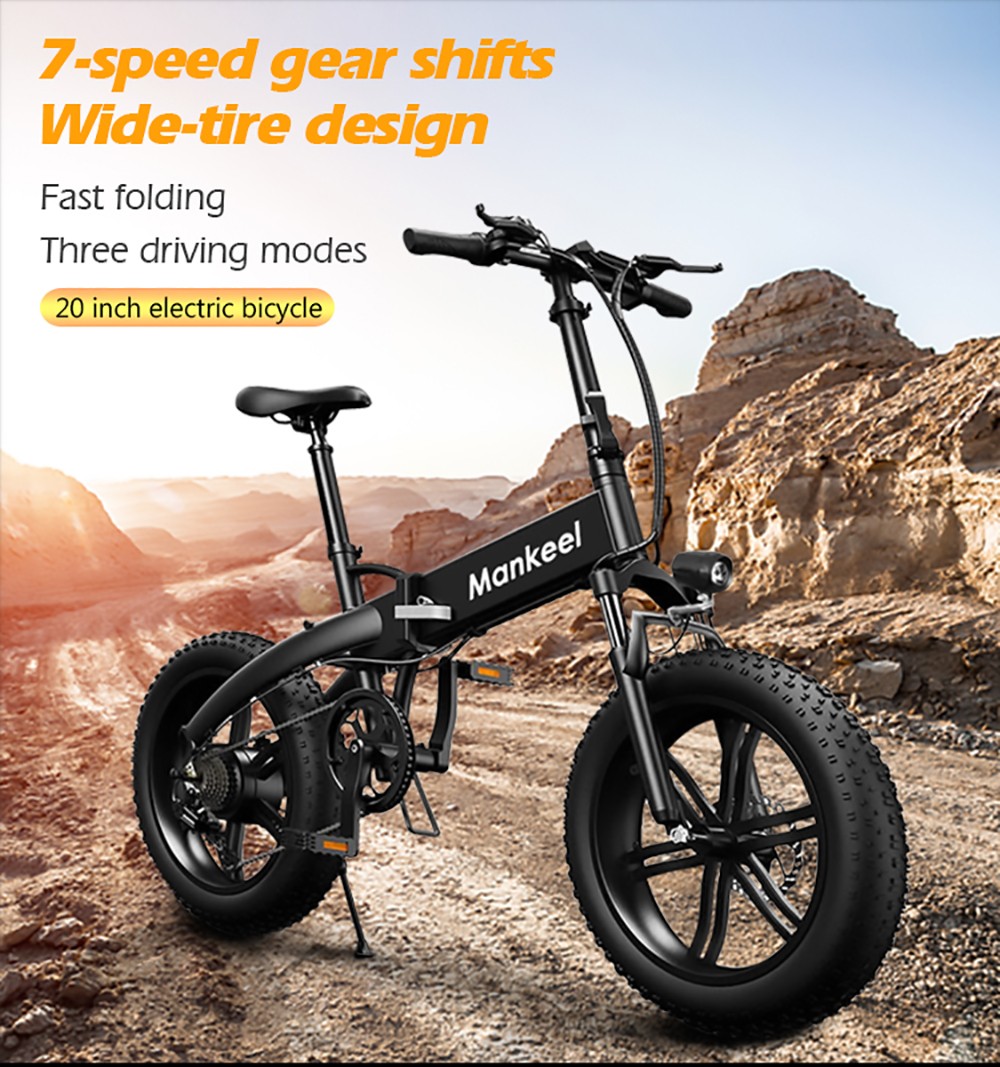 Mankeel MK012 Folding E-bike 7-Speed with Dual Disc Brakes 20'' Tires 10Ah Battery 40-50 Range