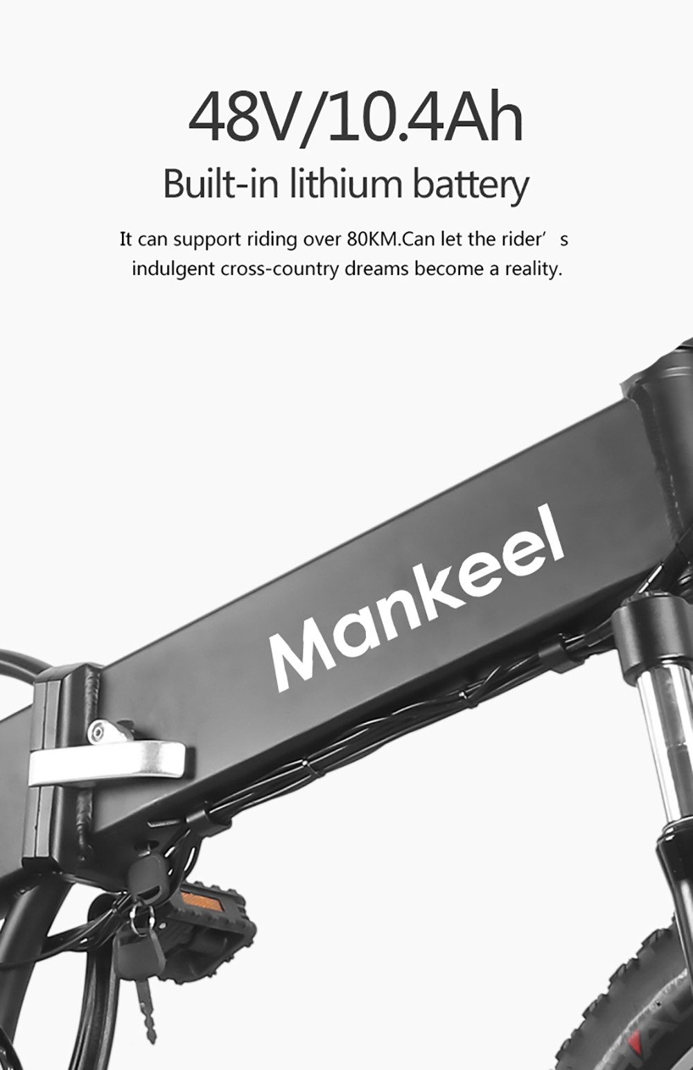 Mankeel MK012 Folding E-bike 7-Speed with Dual Disc Brakes 20'' Tires 10Ah Battery 40-50 Range