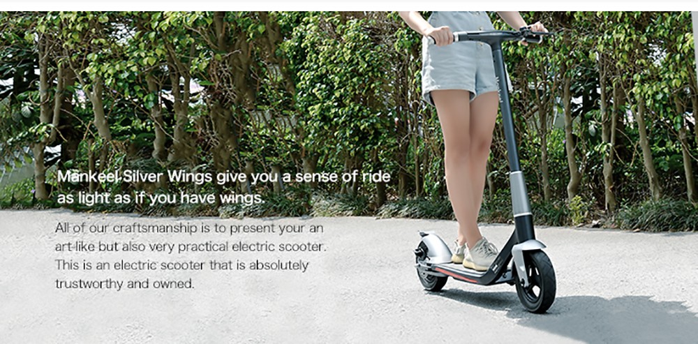 Mankeel Silver Wings Electric Scooter 10'' Tires 7.8Ah batéria Dojazd 30 km Maximálne zaťaženie 120 kg