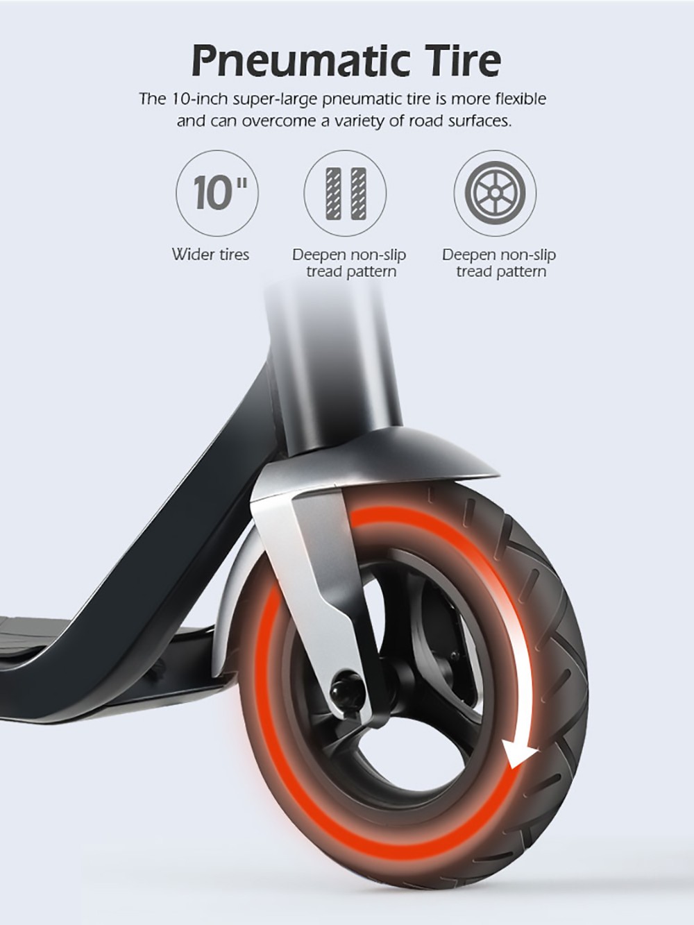 Mankeel Silver Wings Electric Scooter 10'' Tires 9Ah Battery 35km Range 120kg Max Load