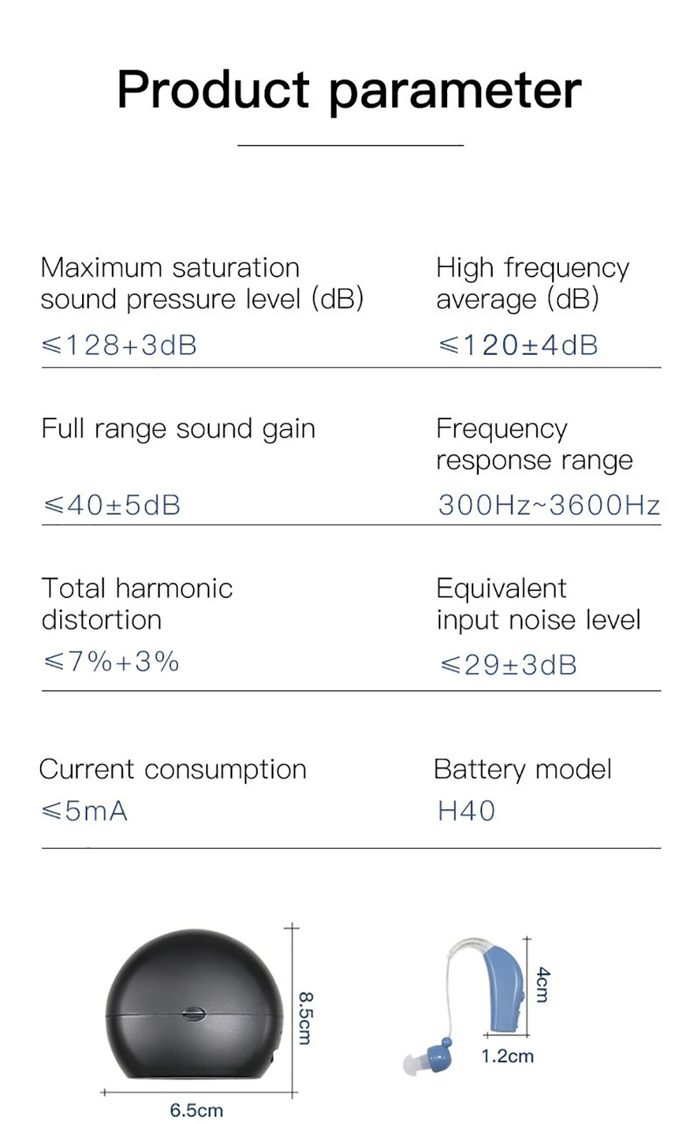 Mini Portable Hearing Aid Noise Reduction Volume Adjustment Ear Sound Amplifier Low Power Non-toxic Hearing Aids