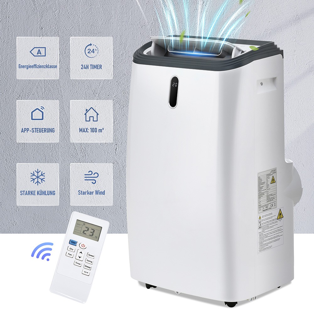 Mobile Air Conditioner 12,000 BTU/h with Remote Control App Control, Dehumidification, Ventilation Function up to 100 m³