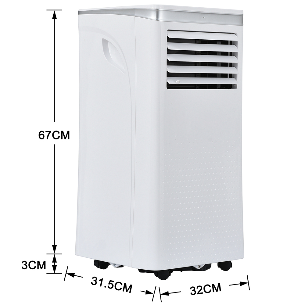 Mobile Air Conditioner 9,000 BTU/h with Dehumidification Exhaust Air Function for Rooms up to 100 m³ 24-hour Timer