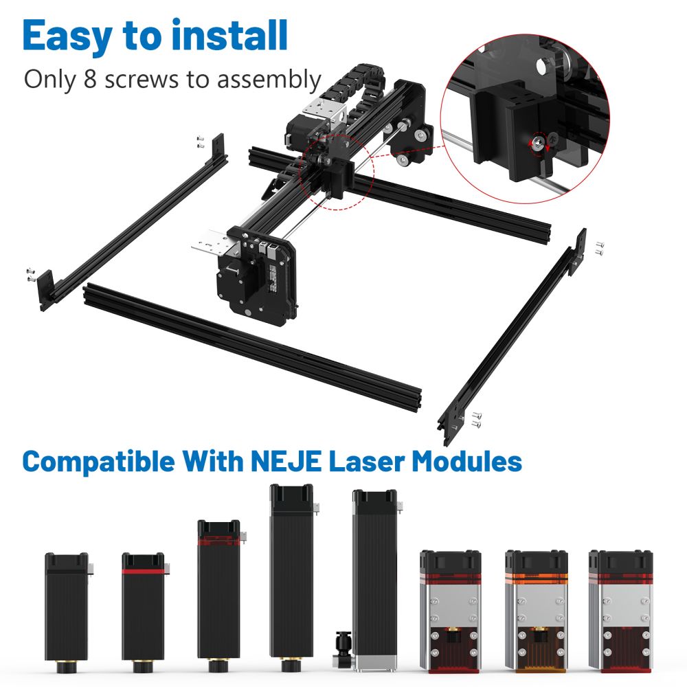 NEJE 3 Pro A40630 Laser Engraving Machine, CNC Wood Cutting Router Tool Pulse 7.5W Laser Engraver Logo Marking - US Plug