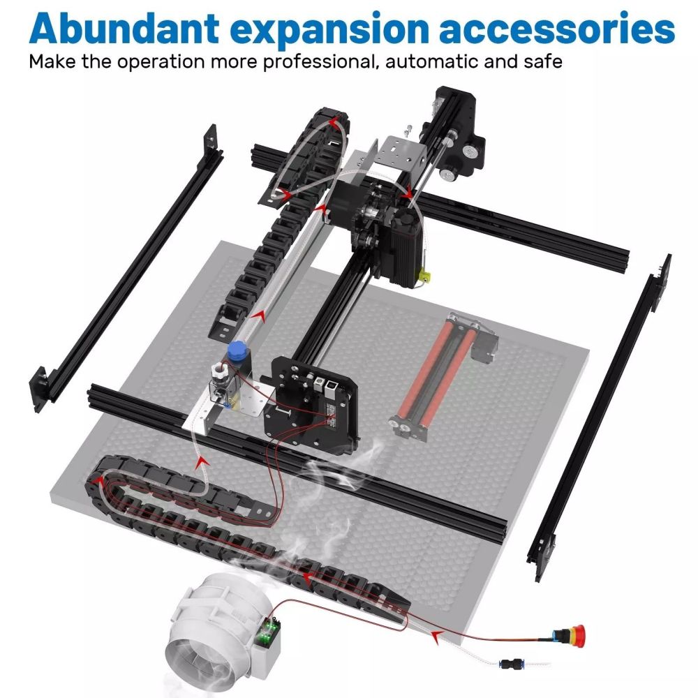 NEJE 3 Pro A40630 Laser Engraving Machine, CNC Wood Cutting Router Tool Pulse 7.5W Laser Engraver Logo Marking - US Plug