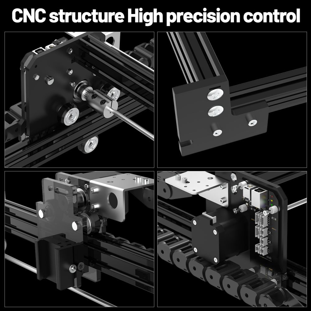 NEJE 3 Pro A40630 Laser Engraving Machine, CNC Wood Cutting Router Tool Pulse 7.5W Laser Engraver Logo Marking - US Plug