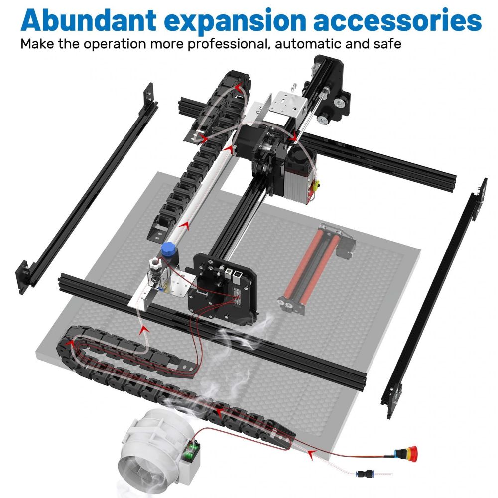 NEJE 3 Pro N40630 CNC Laser Engraver Cutter Expandable 400x1040mm Diode Laser Engraving APP Control Laser GRBL - US Plug