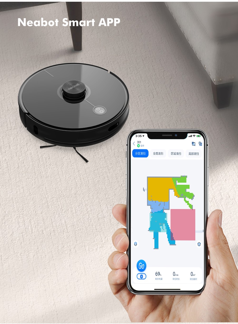Neabot N2 Robot Vacuum with Self-Emptying Wi-Fi Connected Compatible with Alexa Lidar Navigation Sweep Mop Vacuum 3 in 1