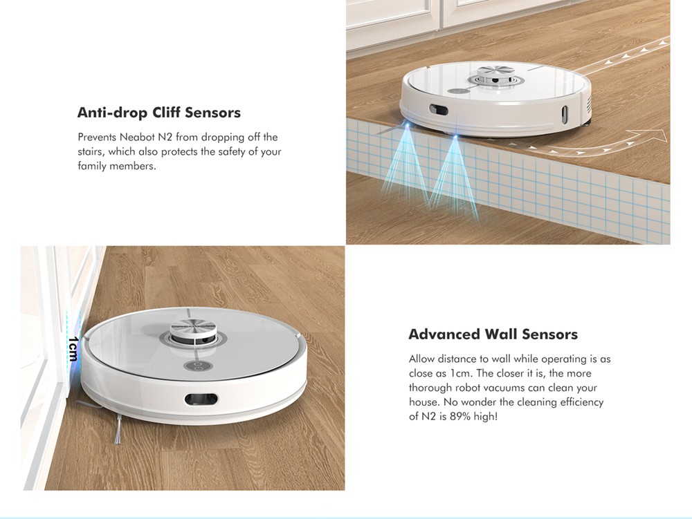 Neabot N2 Robot Vacuum with Self-Emptying Wi-Fi Connected Compatible with Alexa Lidar Navigation Sweep Mop Vacuum 3 in 1