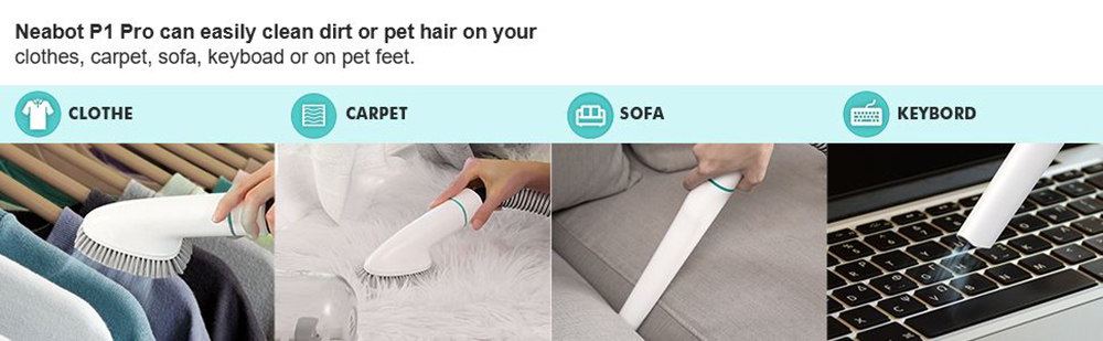 Neabot P1 Pro Dog Clipper with Pet Hair Vacuum Cleaner, Professional Pet Grooming Set with 5 Proven Care Tools