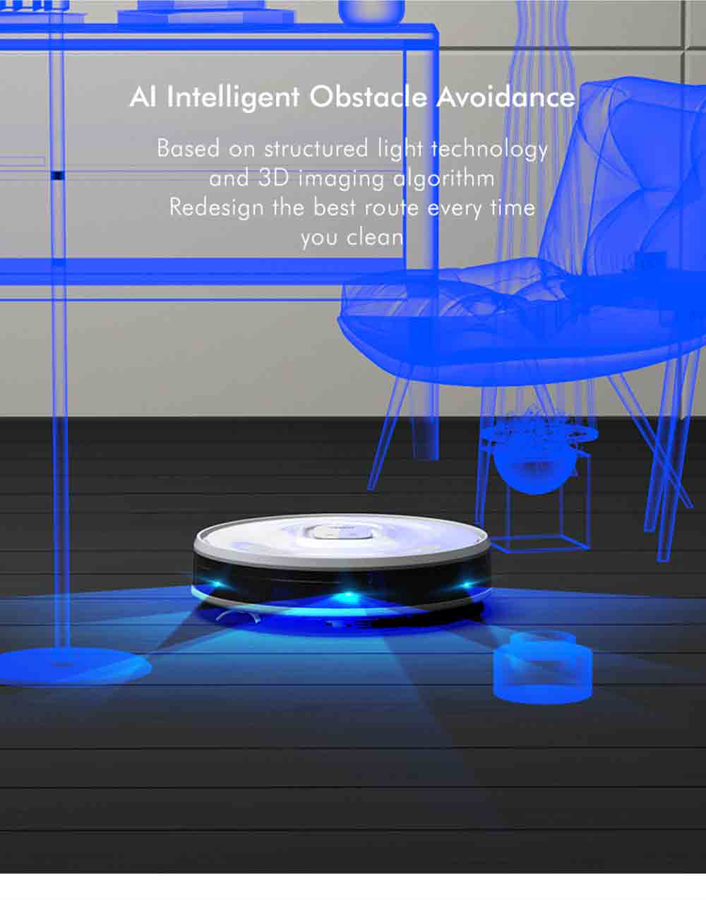 Neabot Q11 Robot Vacuum Cleaner 4000Pa Strong Suction Self Emptying Robotic Vacuum, Wi-Fi / Bluetooth Connectivity