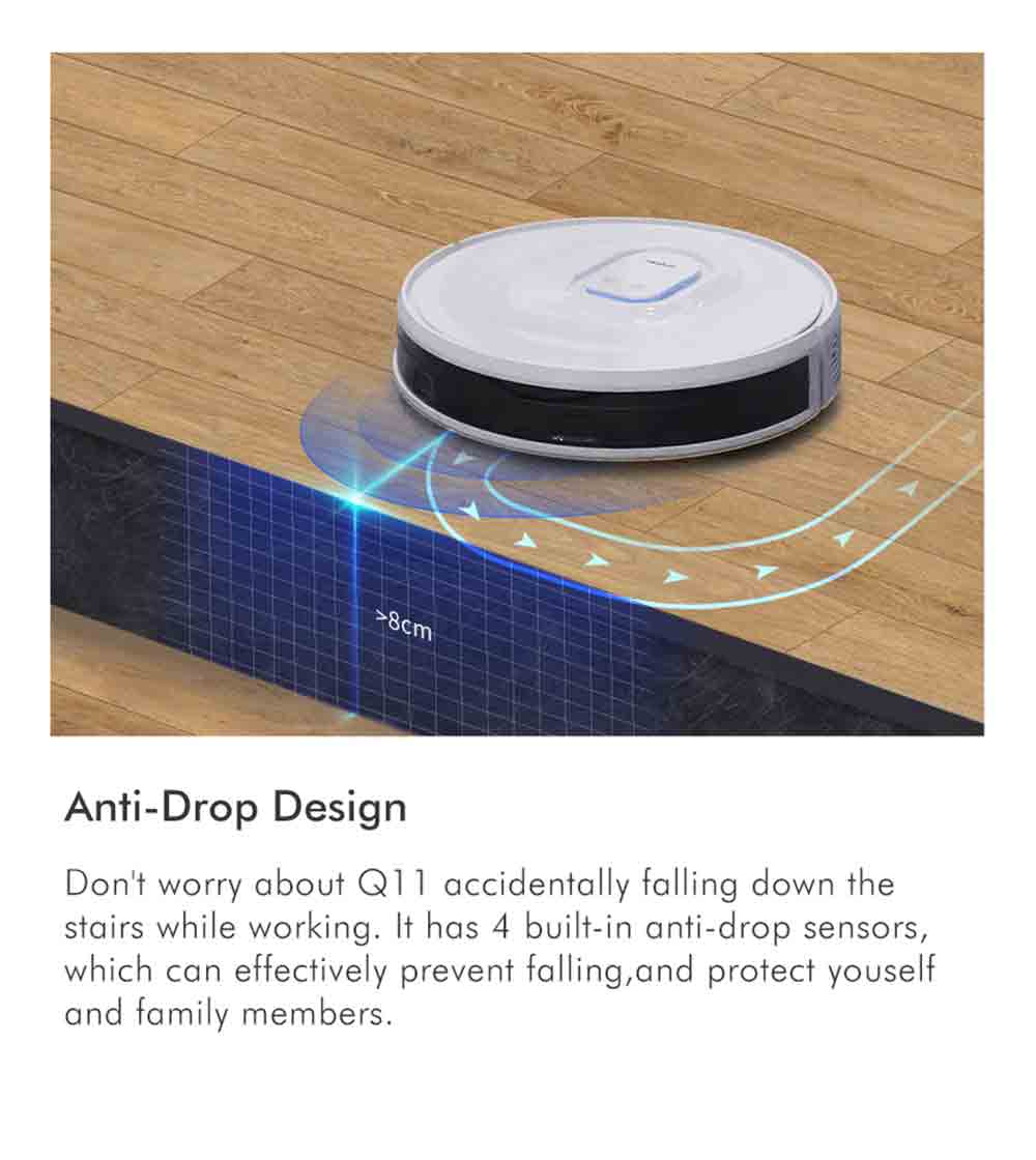 Neabot Q11 Robot Vacuum Cleaner 4000Pa Strong Suction Self Emptying Robotic Vacuum, Wi-Fi / Bluetooth Connectivity