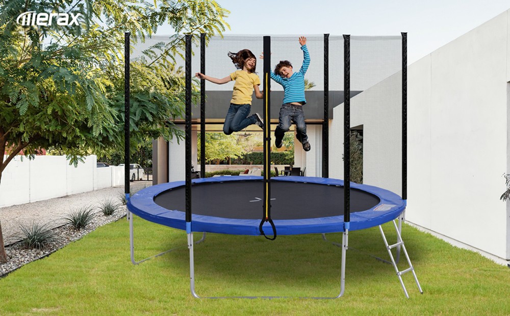 Outdoor Trampoline With Safety Fence And Ladder, 10FT Garden Trampoline With 150KG Passed GS And TUV Test