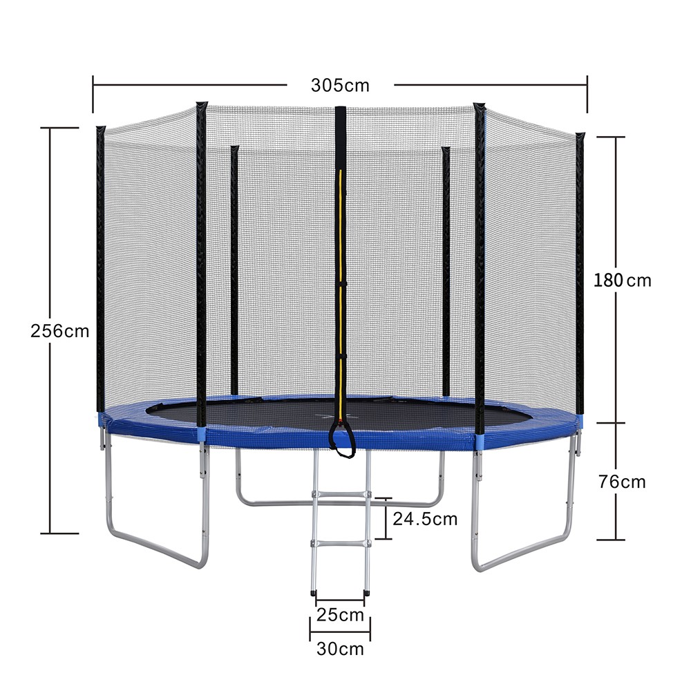 Outdoor Trampoline With Safety Fence And Ladder, 10FT Garden Trampoline With 150KG Passed GS And TUV Test