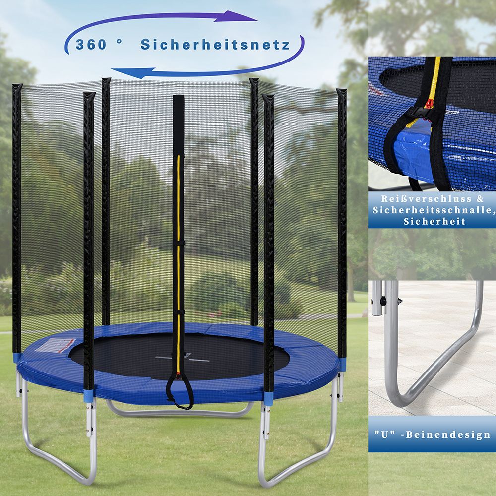 Deals 💯 Outdoor Trampoline with Safety Fence and Padded Poles, 6FT Garden Trampoline, Load-bearing 80kg passed GS and TUV Test ✔️ 13 Outdoor Trampoline with Safety Fence and Padded Poles, 6FT Garden Trampoline, Load-bearing 80kg passed GS and TUV Test