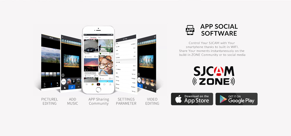 SJCAM SJ0 Pro Sports & Action Camera 4K/60FPS Sony IMX Sensor Waterproof up to 10m, 2.33'' IPS Touch Screen - Blue