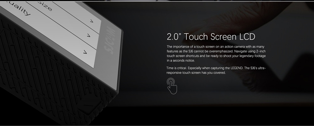 SJCAM SJ6 Legend Sports & Action Camera 4K/24FPS Waterproof, WiFi Remote Control 2.0'' LCD Touch Screen - Black 17 SJCAM SJ6 Legend Sports & Action Camera 4K/24FPS Waterproof, WiFi Remote Control 2.0'' LCD Touch Screen - Black