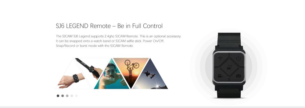 SJCAM SJ6 Legend Sports & Action Camera 4K/24FPS Waterproof, WiFi Remote Control 2.0'' LCD Touch Screen - Grey