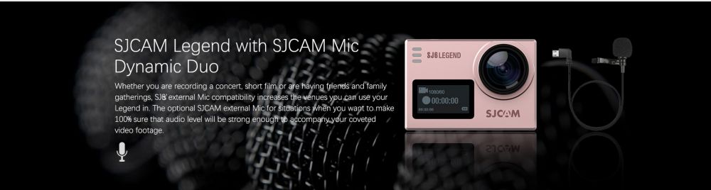 SJCAM SJ6 Legend Sports & Action Camera 4K/24FPS Waterproof, WiFi Remote Control 2.0'' LCD Touch Screen - Grey