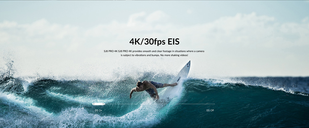 SJCAM SJ8Pro Sports & Action Camera 4K/60FPS Waterproof, WiFi Remote Control Sports DV FPV Camera - Black