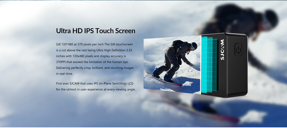 SJCAM SJ8Pro Sports & Action Camera 4K/60FPS Waterproof, WiFi Remote Control Sports DV FPV Camera - Black