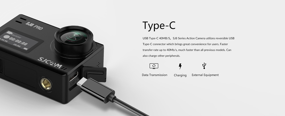 SJCAM SJ8Pro Sports & Action Camera 4K/60FPS Waterproof, WiFi Remote Control Sports DV FPV Camera - Black