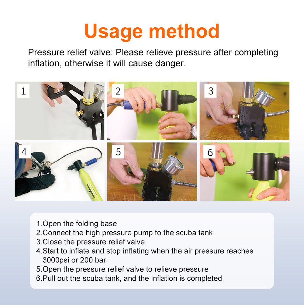 SMACO Diving Cylinder Inflator High Pressure Hand Pump