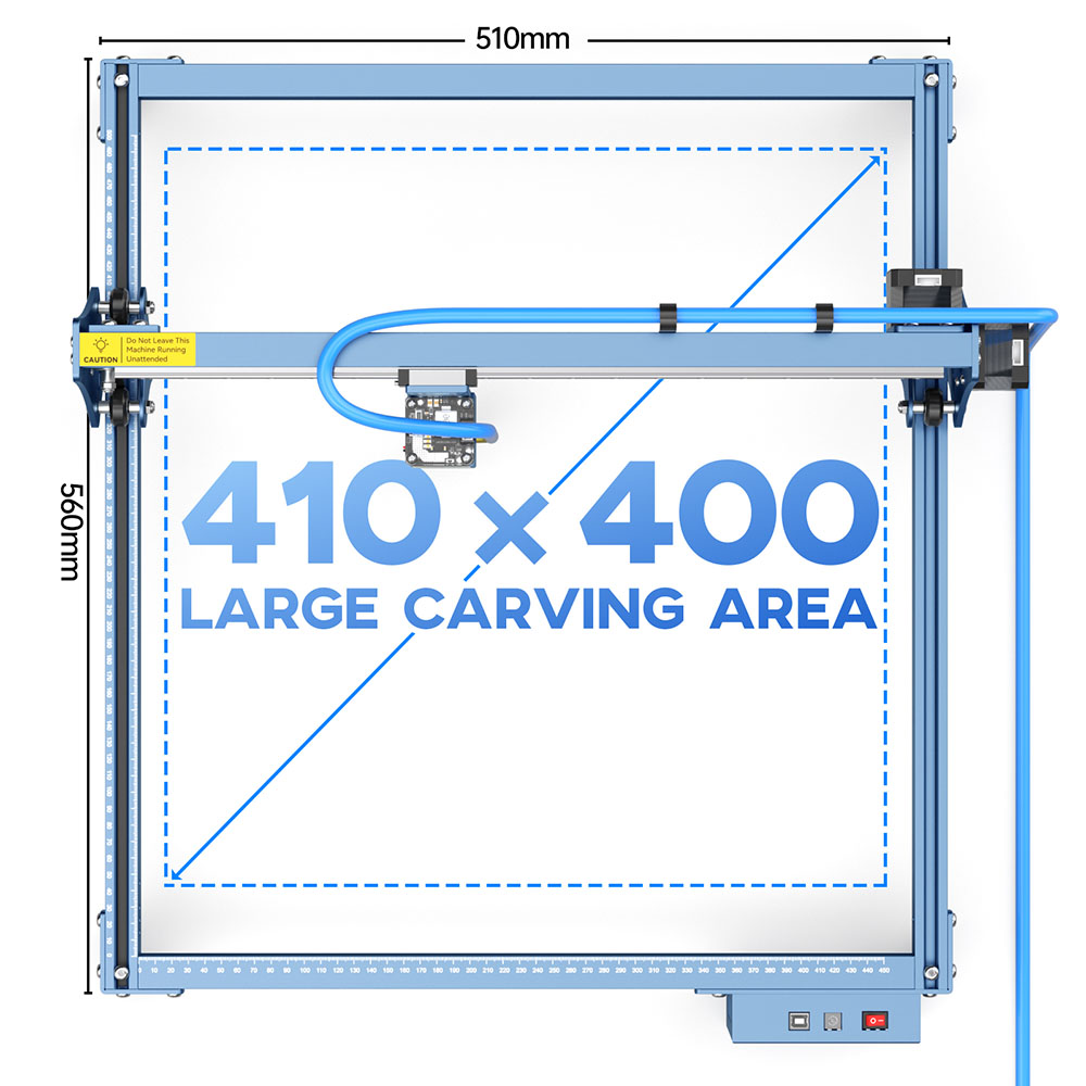 Sculpfun S10 laserová gravírovačka Full-Metal CNC Laser Engraving Machine 10W High Precision Engraving Area 410x400mm